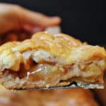 A flaky crust, tender apples, warm spices, it's a delicious handheld pie in slab form, which means you get more crust per bite! It is topped with all the flavors in the pie because it uses all the leftover spiced liquids from the apples!