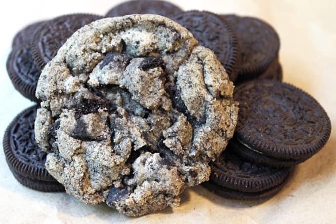 Chewy & Crispy Oreo Chunk Cookies made with Oreo crumbs and Oreo chunks! The best of an Oreo cookie and sugar cookie combined!