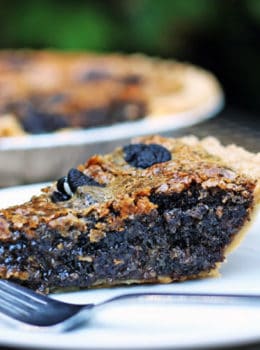A deliciously melty, warm, oreo chunk cookie with white chocolate chips baked into a buttery crisp pie crust. Serve alone (this is a very rich pie!) or with ice cream or whipped cream.