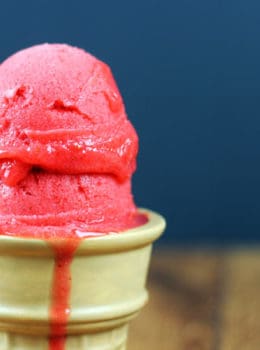 The most perfect, simple, 3 ingredient strawberry sorbet. Sweet, refreshing, tart and creamy, this recipe will not disappoint you and will keep you from ever buying it again.