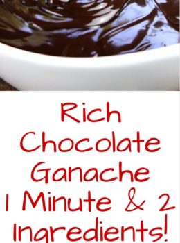 When I say one minute I am not even kidding! One solitary minute in the microwave and you've made this amazing, rich chocolate ganache. Totally versatile you can use it to top ice cream, cookies, cakes, tarts or you can use it like a fondue for berries or drizzle it over desserts.