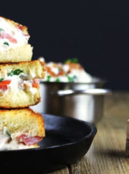 Creamy, tangy and full of bacon, this BLT Dip Grilled Cheese Sandwich will be your new favorite! An easy Round Two recipe for BLT Dip!