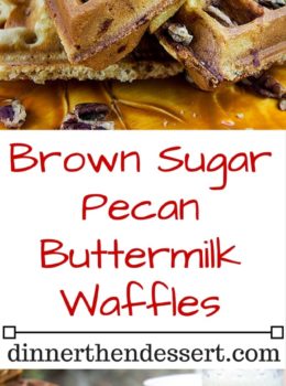Brown Sugar Pecan Buttermilk Waffles are the perfect warm and cozy breakfast you'll want to enjoy now that the weather is cooling down but not full of holiday ingredients you may already have your fill of!These waffles are sweet from the brown sugar, tangy from the buttermilk, crunch from the minced pecans in the waffle and fluffy all at the same time. It also doesn't hurt that you can start the batter and be eating in less than 20 minutes!