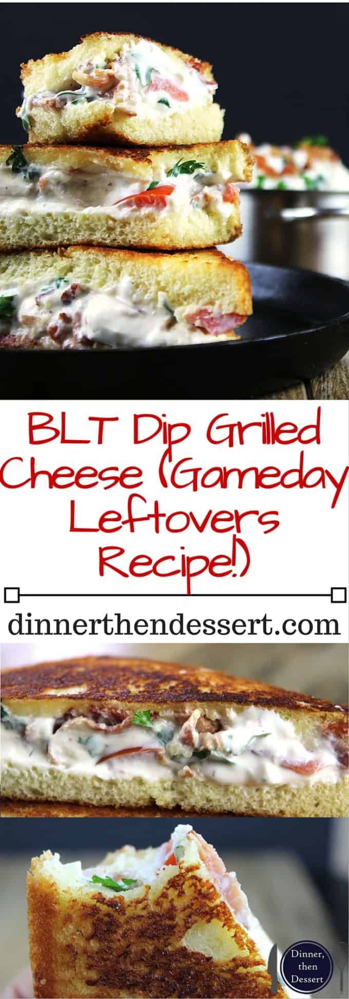 Creamy, tangy and full of bacon, this BLT Dip Grilled Cheese Sandwich will be your new favorite! Made with a crispy buttery buttermilk bread exterior and a melted bacon filling, this is an easy Round Two recipe for BLT Dip!