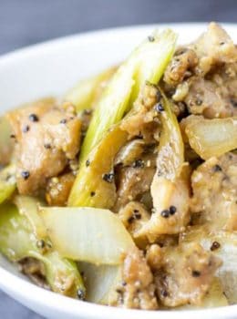 Panda Express Black Pepper Chicken is marinated ginger soy chicken, in a peppery black pepper sauce with celery and onions that tastes exactly like the Panda Express version you love! And really low in fat and WW points!