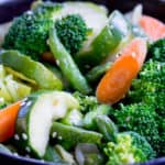 Panda Express Mixed Veggies is a mix of broccoli, zucchini, carrots, string beans and cabbage steamed in chicken stock for added flavor.