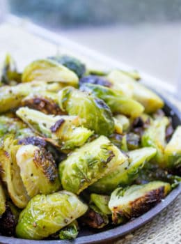 Oven Roasted Brussels Sprouts are an easy side dish for your favorite weeknight meal and they're delicious enough that everyone will be fighting over the last helping.