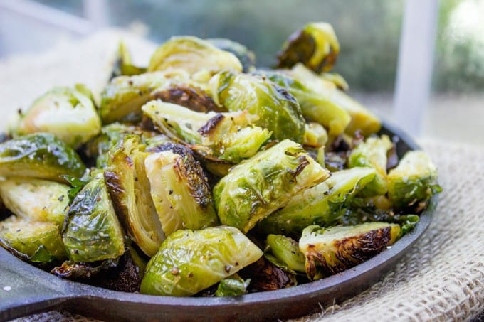 Oven Roasted Brussels Sprouts are an easy side dish for your favorite weeknight meal and they're delicious enough that everyone will be fighting over the last helping.
