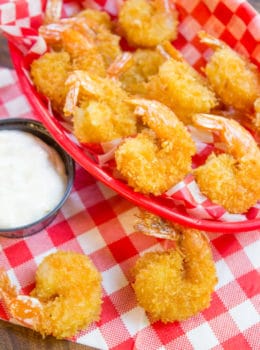 Classic Fried Shrimp made with panko keeps your shrimp light, crispy and not weighed down with a heavy wet batter. Don't pay huge bucks for fried frozen shrimp that taste like cardboard, fresh fried shrimp is just minutes away!