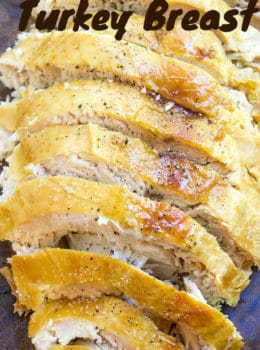 Crispy Slow Cooker Turkey Breast takes all the effort and guesswork out of preparing healthy turkey breast and is perfect sliced thinly in sandwiches. Never pay for turkey deli meat again!