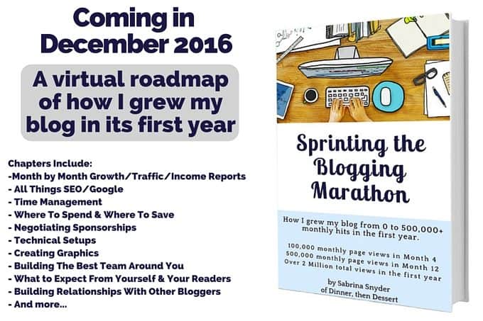 Sprinting the Blogging Marathon, coming in December 2016!