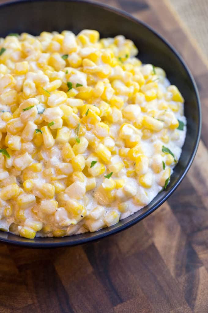 Creamed Corn made in a slow cooker is super creamy