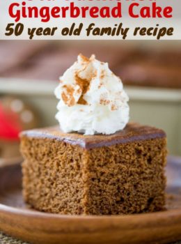 Classic Gingerbread Cake with a rich molasses, cinnamon and ginger flavor is fuss free and the perfect holiday breakfast. Also works great as part of your dessert table.