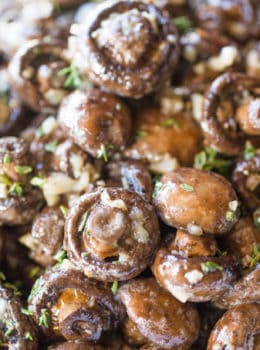 Garlic Butter Mushrooms so easy to make and such an impressive side dish your guests will love for your favorite holiday meal or dinner party.