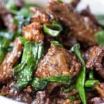 Mongolian Beef that's easy to make in just 30 minutes, crispy, sweet and full of garlic and ginger flavors you love from your favorite Chinese restaurant.