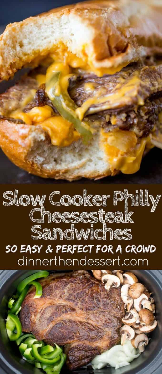 Slow Cooker Philly Cheese Steak Sandwiches that are so tender and flavorful you'll feel like you're in Philly. Perfect for a crowd!