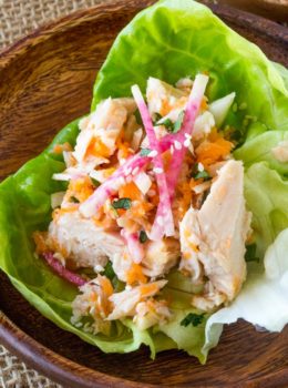 Asian Tuna Salad Lettuce Cups made with solid white albacore tuna in just minutes have all the flavors of your favorite Asian salad with added protein. Perfect for lunch!