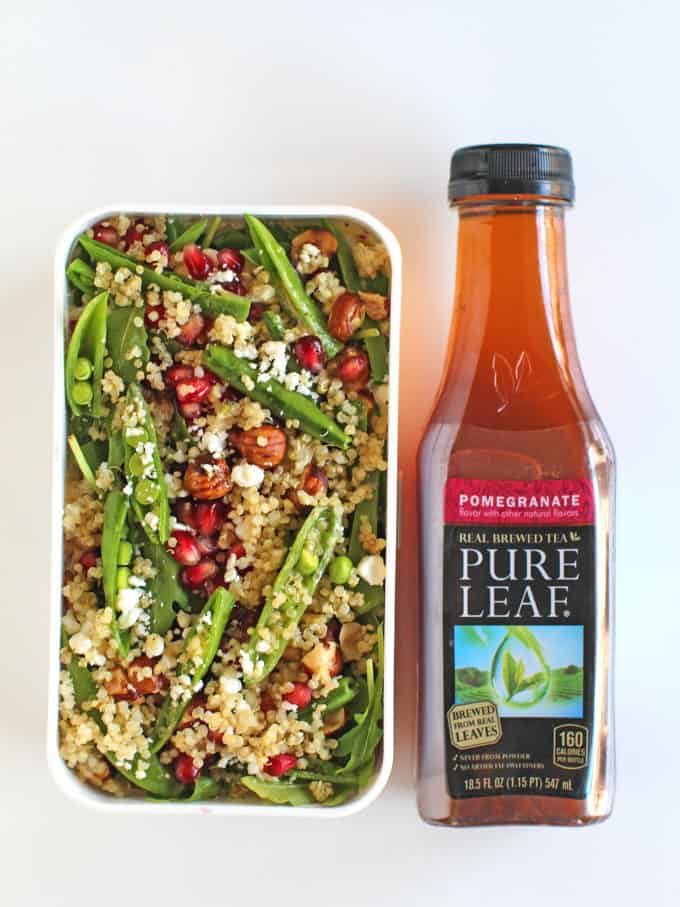 Pomegranate Quinoa Salad with Tea Vinaigrette pairs perfectly with Pomegranate Iced Tea