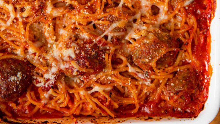 Baked Spaghetti And Meatballs Recipe Dinner Then Dessert