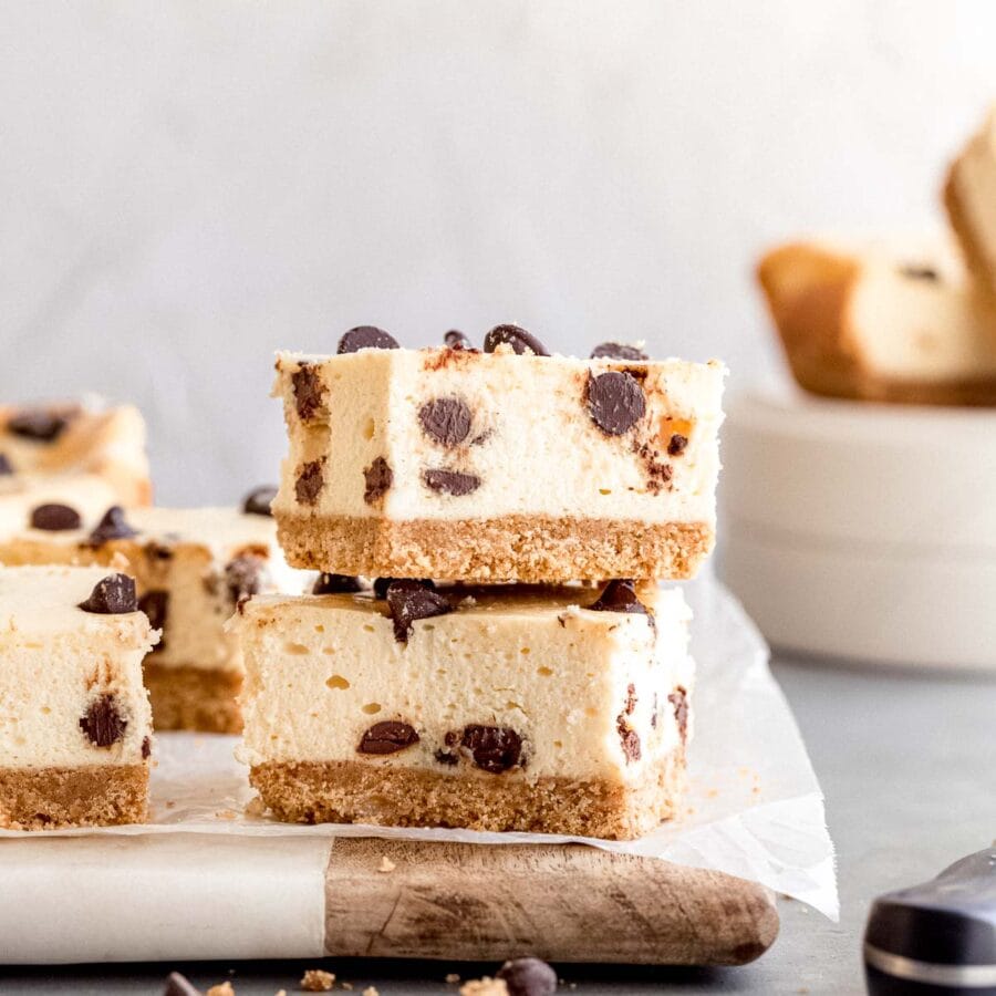 Chocolate Chip Cheesecake Bars Recipe Dinner Then Dessert