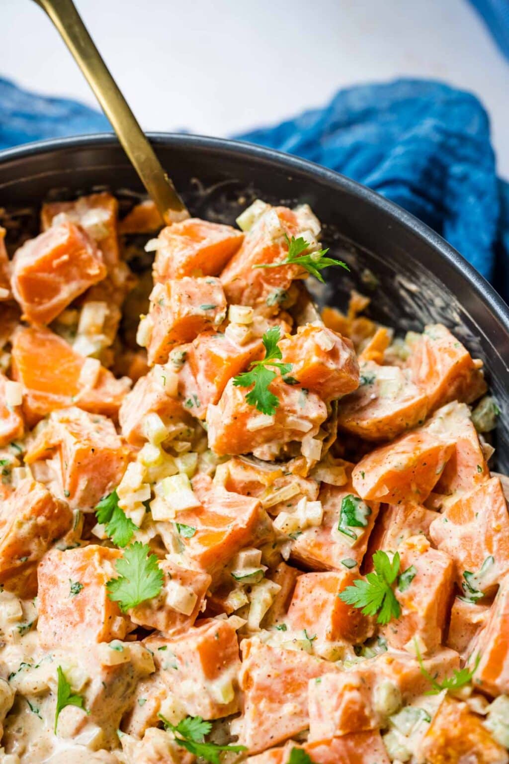 Creamy Spicy Sweet Potato Salad Recipe Dinner Then Dessert