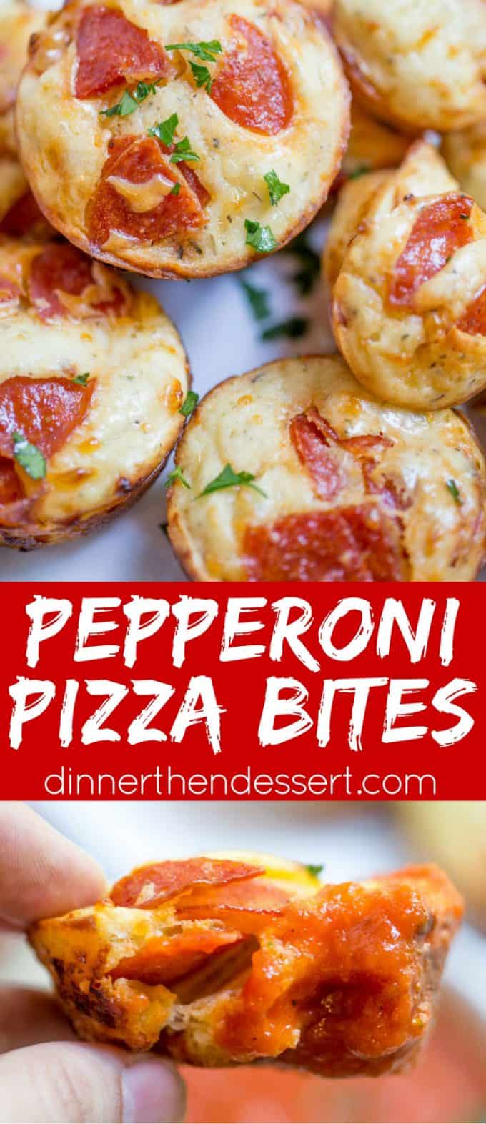 Pepperoni Pizza Bites Recipe [VIDEO] Dinner, then Dessert