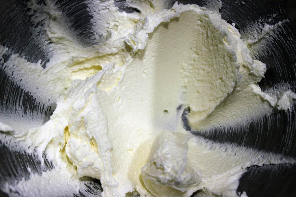 butter and sugar creamed together 
