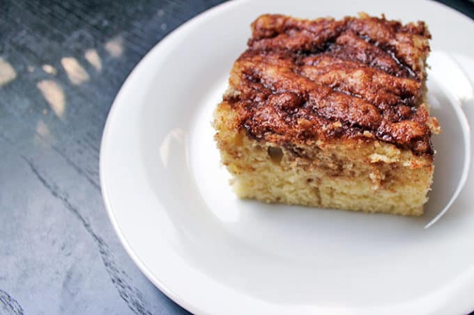 Cinnamon Roll Cake Baked Square