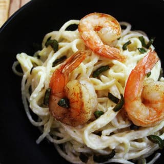 Quick Jalapeno Alfredo Shrimp Pasta - Dinner, then Dessert