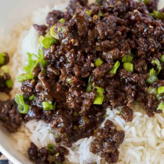 Sweet and Spicy Korean Ground Beef with all the flavors of your favorite Korean BBQ but for a third of the cost and kid friendly!