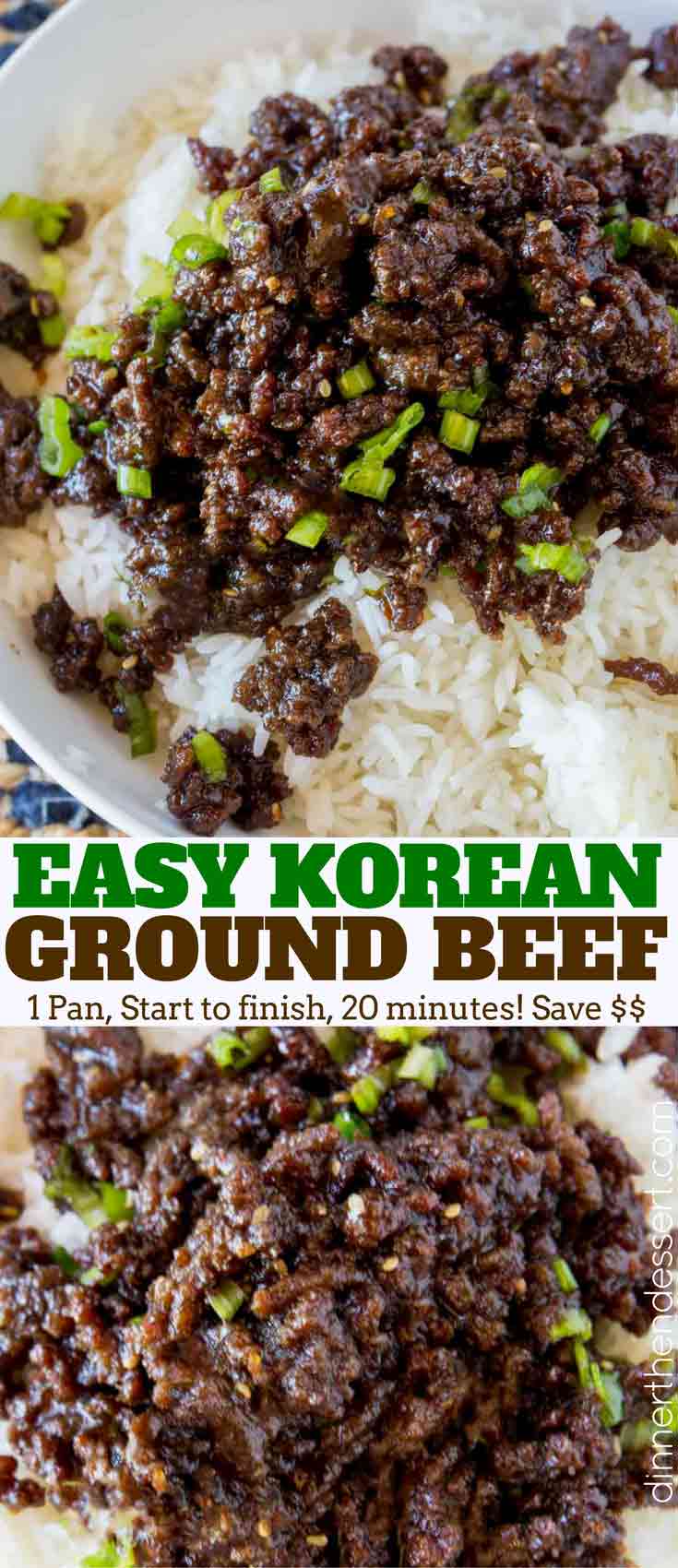 Korean Ground Beef Dinner, then Dessert