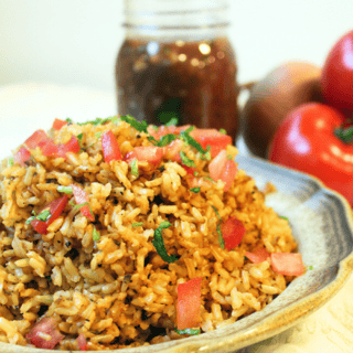 Rice served on plate ready to serve and eat