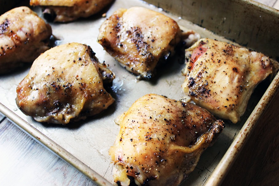 chicken on baking sheet