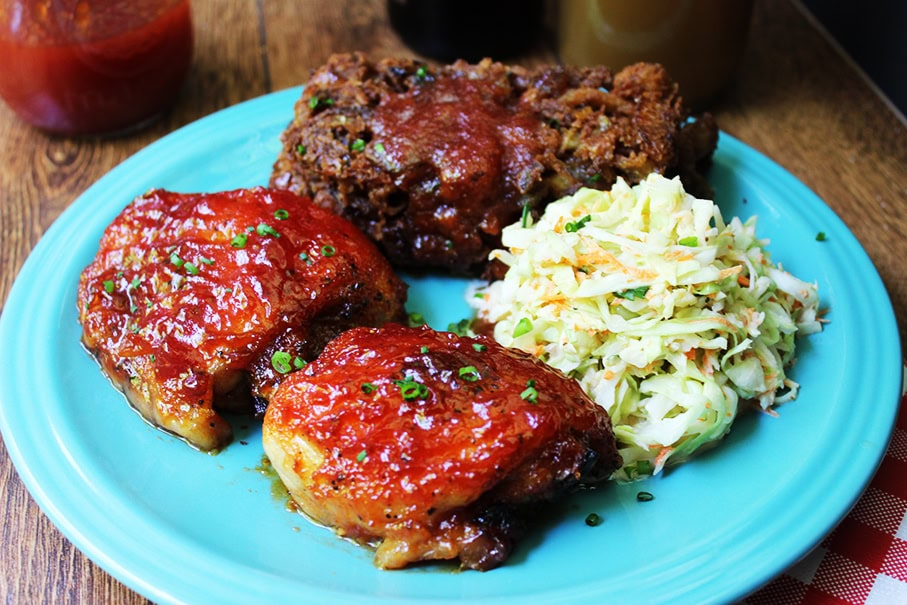 chicken with side on plate
