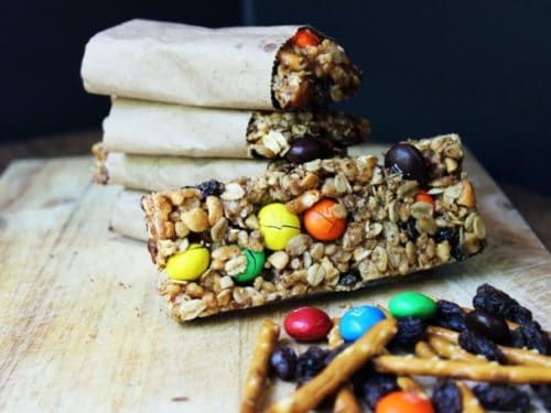 Crispy Chewy Trail Mix Granola Bars Dinner Then Dessert