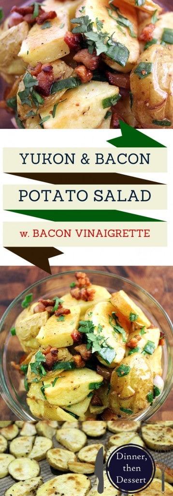 Roasted Yukon Gold Potatoes, crispy bacon and scallions dressed in a bacon champagne vinaigrette.
