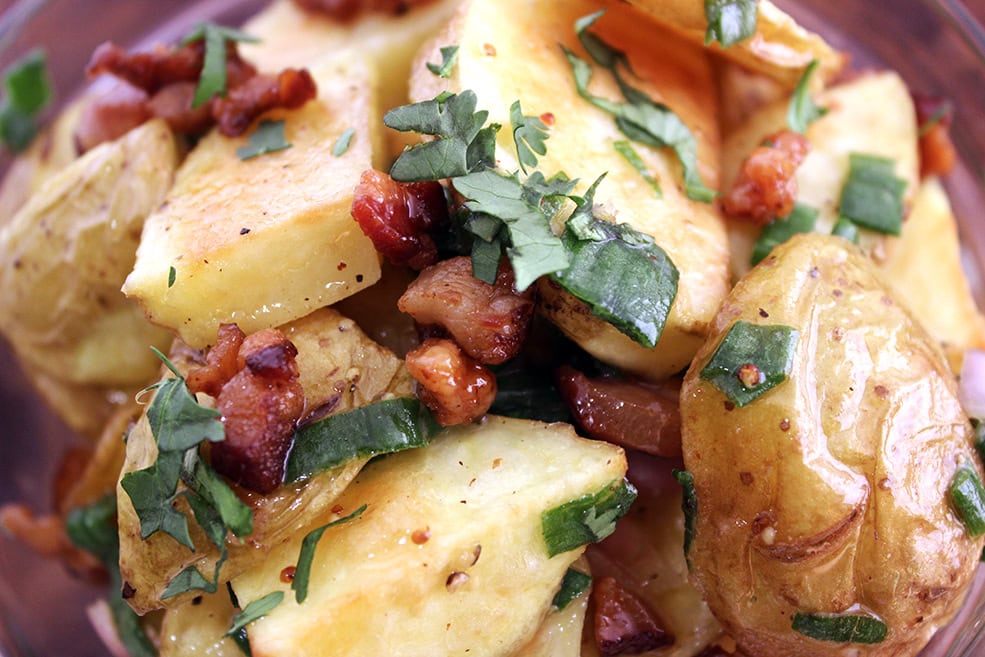 close up of potato salad 