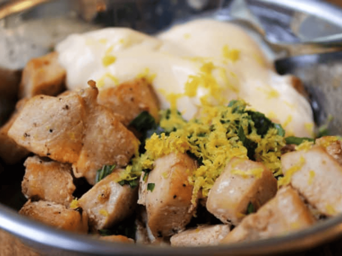 mixture of ingredients in a mixing bowl