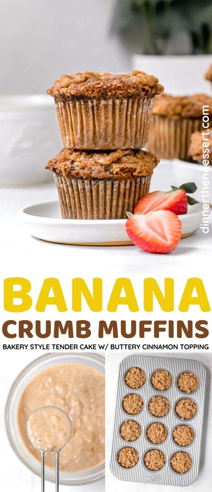 Banana Crumb Muffins Collage