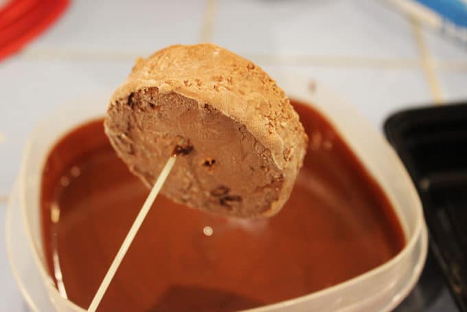 A take on the iconic Klondike Ice Cream Bar. Dark Chocolate Ice Cream dipped in 2 Ingredient Bittersweet Chocolate Magic Shell! 