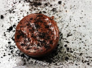 A take on the iconic Klondike Ice Cream Bar. Dark Chocolate Ice Cream dipped in Bittersweet Chocolate Magic Shell!