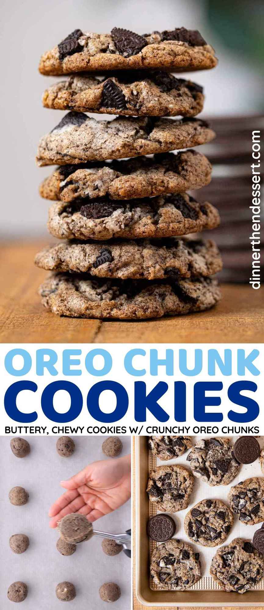 Oreo Chunk Cookies Collage