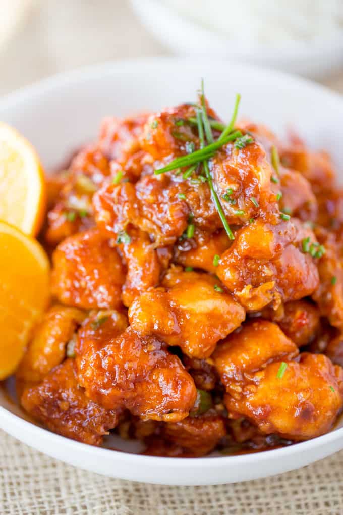 P.F. Chang's Orange Peel Chicken is crispy, spicy and sweet, with notes of orange flavor and even healthier than the restaurant version! 