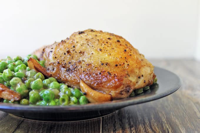 plated chicken and peas 2