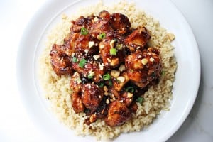 Spicy Cashew Chicken - Spicy, sweet, crispy & crunchy, this dish is everything you could hope for and more in a chicken dish. Straight from the restaurant's menu, this is a really spicy Mandarin-Style chicken dish with scallions and roasted cashews.