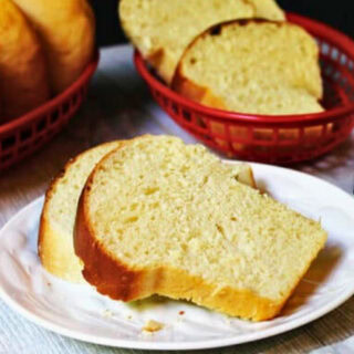 Two sliced bread slices on a plate