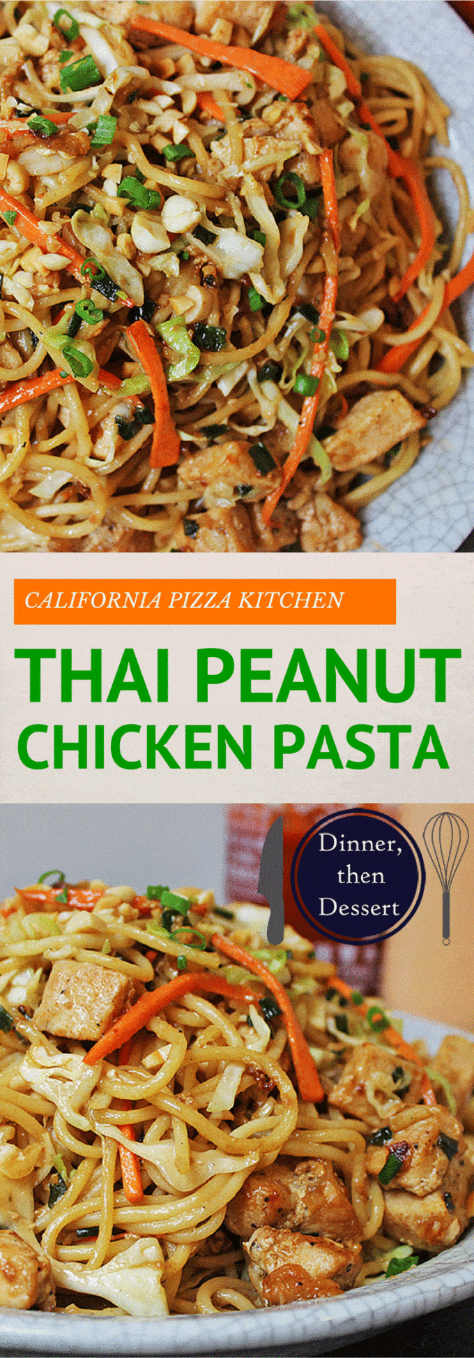 CPK Thai Peanut Chicken Pasta Dinner Then Dessert