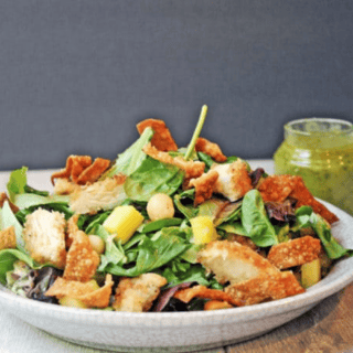 island salad with dressing on side