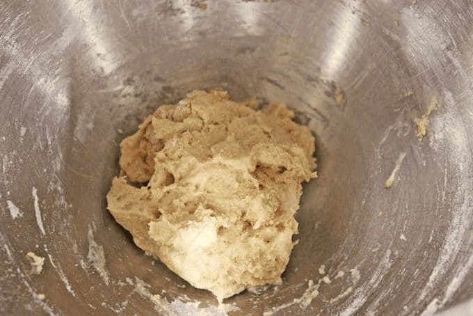 mixed dough in a bowl