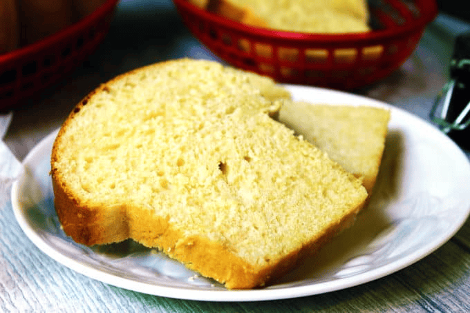 Two slices of bread on a white plate